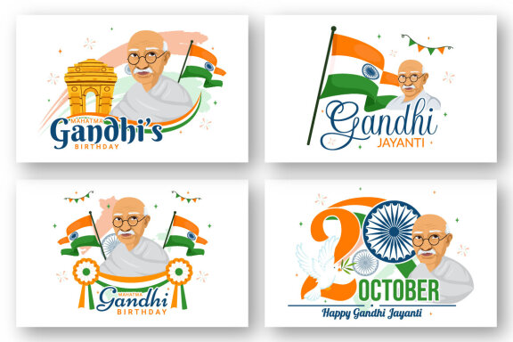 9 Happy Gandhi Jayanti Day Illustration