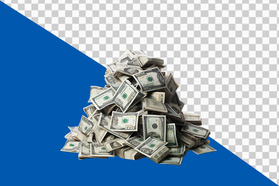Stack of money on transparent background PNG image