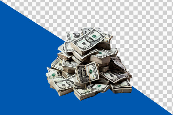 Stack of money on transparent background PNG image