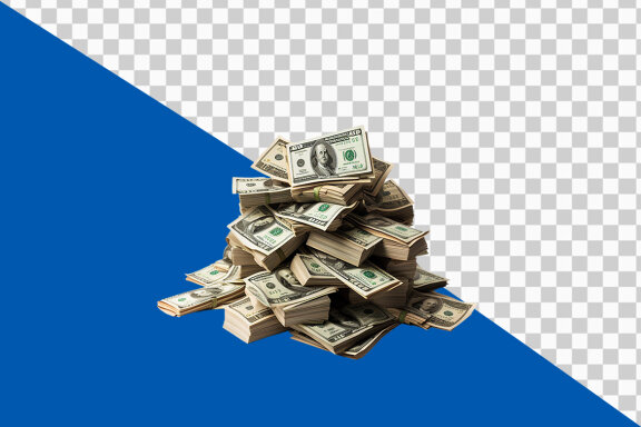 Stack of money on transparent background PNG image