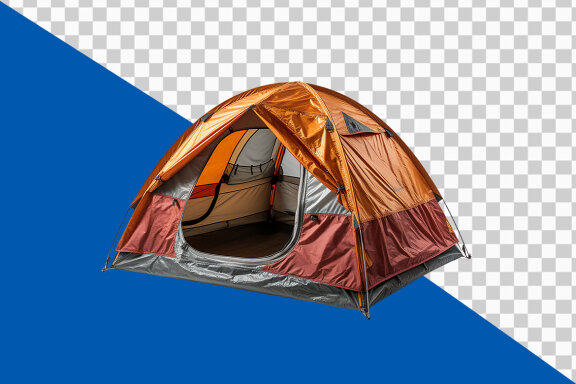 Touristic tent on transparent background PNG image