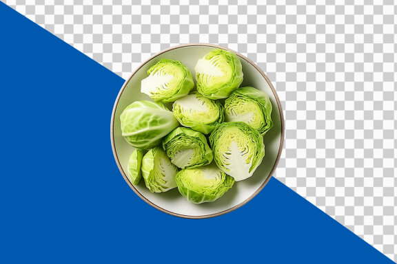 Cabbage in a plate on transparent background PNG image
