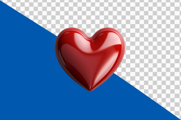 Red heart on transparent background PNG image
