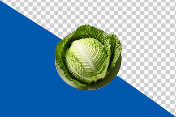 Cabbage in a plate isolated on transparent background PNG image