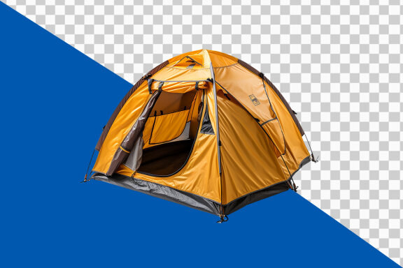 Touristic tent on transparent background PNG image
