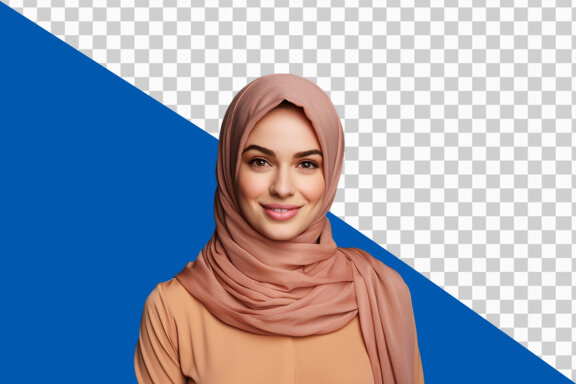 Portrait of young Arab businesswoman on transparent background PNG image