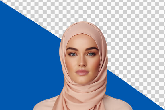 Portrait of young Arab businesswoman on transparent background PNG image