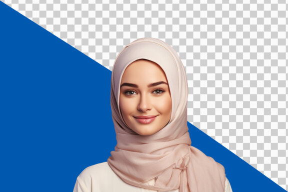 Portrait of young Arab businesswoman on transparent background PNG image