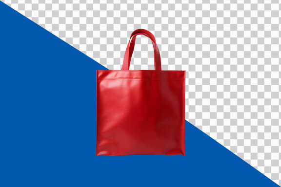Red shopping bag on transparent background PNG image