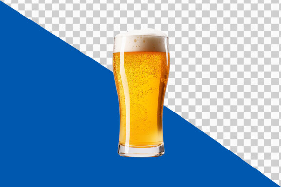 Glass of beer on transparent background PNG image