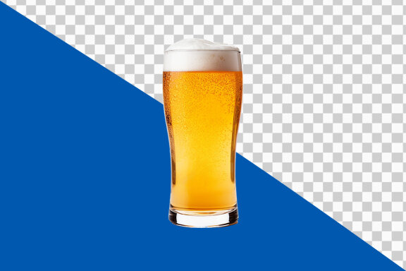 Glass of beer on transparent background PNG image