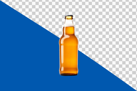 Bottle of beer on transparent background PNG image 