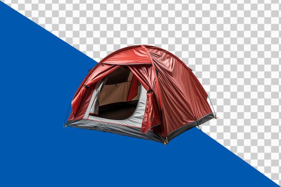Touristic tent on transparent background PNG image