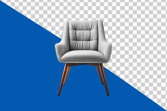 Leather armchair on transparent background PNG image