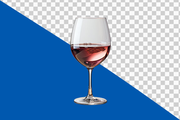 Glass of red wine on transparent background PNG image 