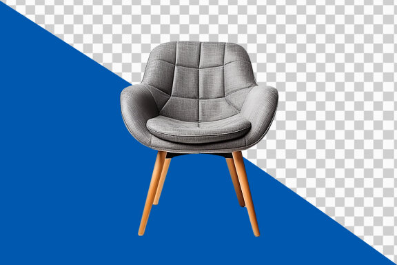 Leather armchair on transparent background PNG image