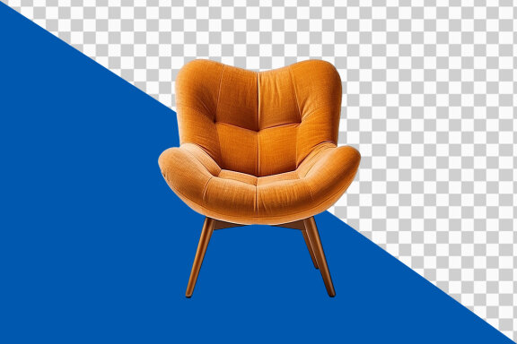 Leather armchair on transparent background PNG image
