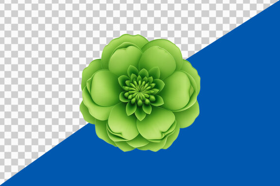 Green flower on transparent background PNG image