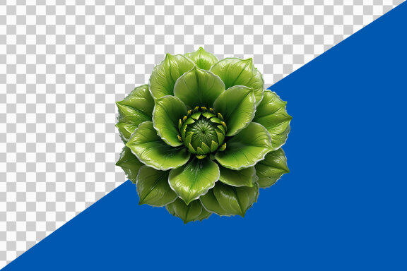 Green flower on transparent background PNG image