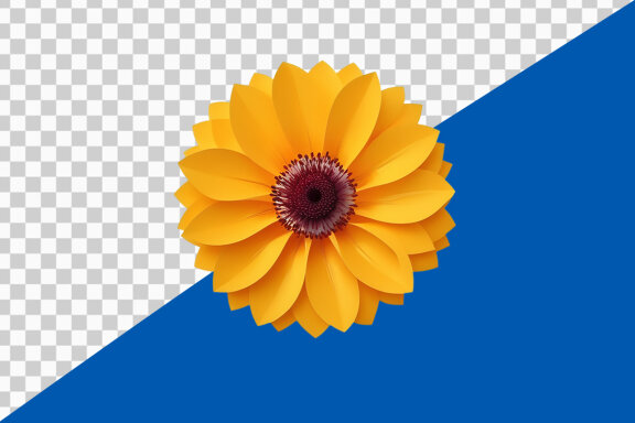 Yellow gerber daisy on transparent background PNG image