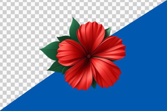 Red hibiscus flower on transparent background PNG image Free