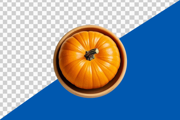 Pumpkin in a bowl on transparent background PNG image