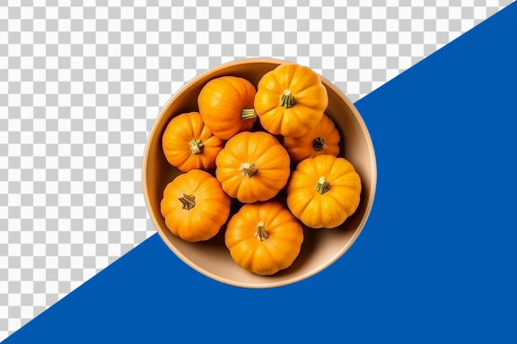Pumpkin in a bowl isolated on transparent background PNG image