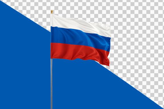 Waving Russian flag on transparent background PNG image