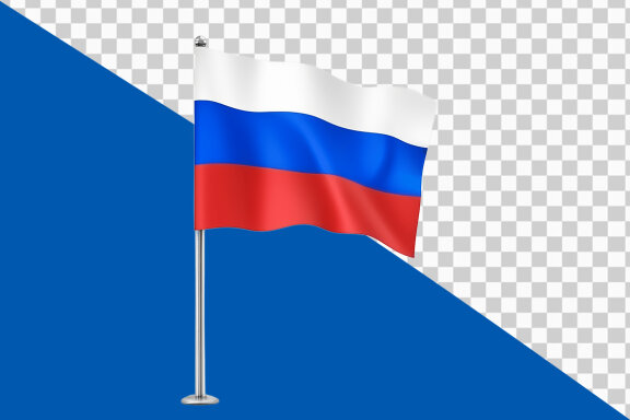 waving Russian flag on transparent background PNG image