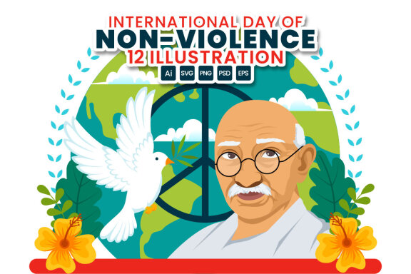 12 International Day of Non-Violence Illustration