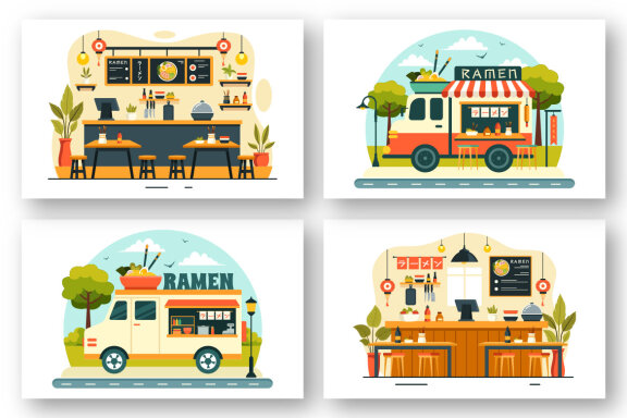 13 Ramen Japanese Food Illustration