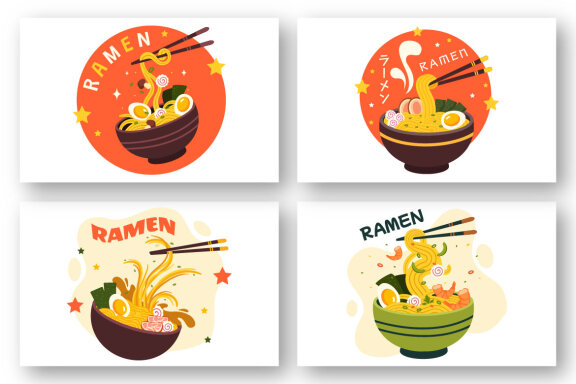 13 Ramen Japanese Food Illustration
