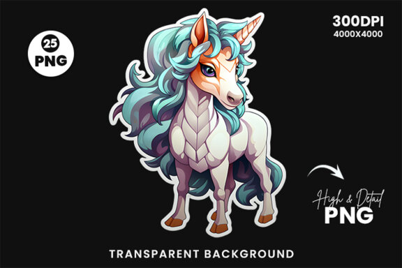 Unicorn Stickers Sublimation SVG Bundle, Unicorn Printable Sticker Craft