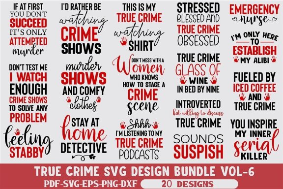True Crime SVG Design Bundle