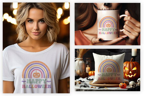 Halloween Retro Pastel Color Sublimation SVG Bundle | Halloween Spooky Season Craft SVG 