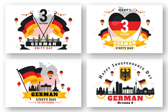 12 German Unity Day Illustration