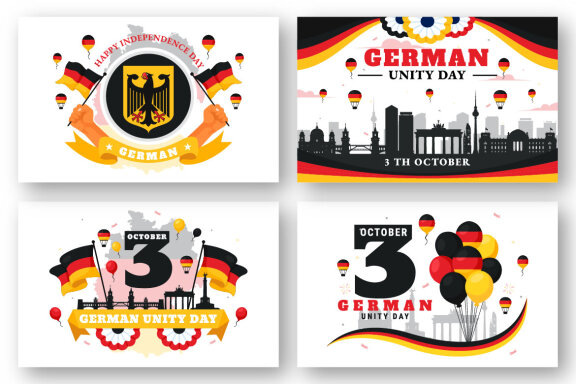 12 German Unity Day Illustration