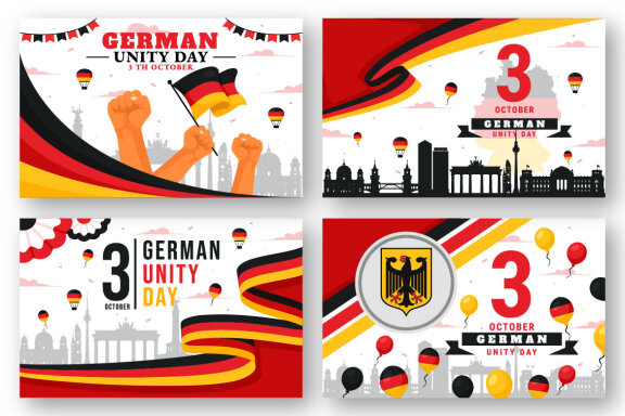 12 German Unity Day Illustration