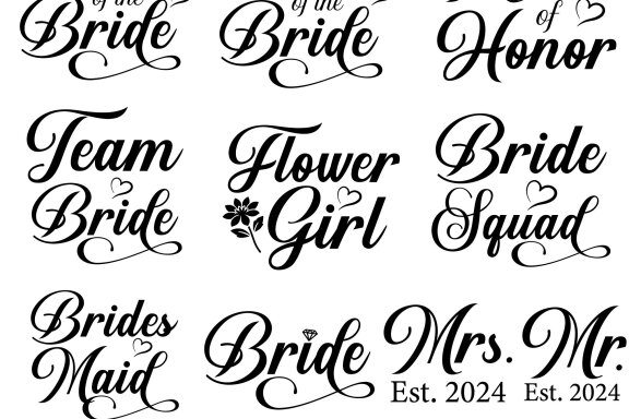 Bridal Party Svg Bundle, Bachelorette Party Svg, Bridal Shower Svg, Bridesmaid Svg, Engagement Party svg, Wedding Party svg Cut File Cricut