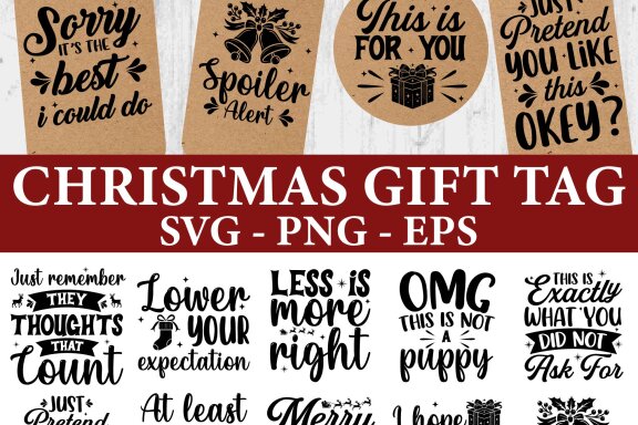Gift Tag Quote Svg Bundle, Funny Christmas Gift Tags Svg, Sarcastic Gift Tag Svg, Merry Christmas Gift Tags Svg, Holiday Tag Printable