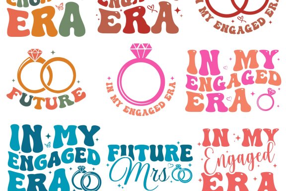 In My Engaged Era SVG Bundle, Bride To Be Svg, Bachelorette Party Svg, Bridal Shower Gift, Engagement Gift, Engaged Era Png