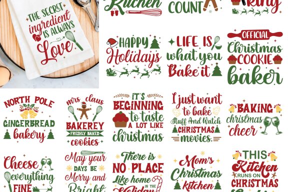 Kitchen Towel Christmas Svg, Tea Towel Svg, Funny Kitchen Svg, Christmas Baking Svg, Christmas Svg Bundle, Merry Christmas Svg Files