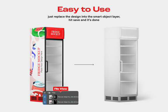 Glass Door Fridge Mockup Set