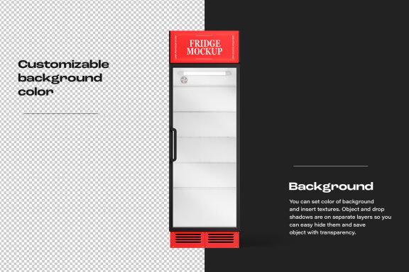 Glass Door Fridge Mockup Set