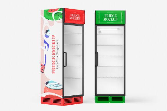 Glass Door Fridge Mockup Set