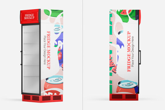Glass Door Fridge Mockup Set