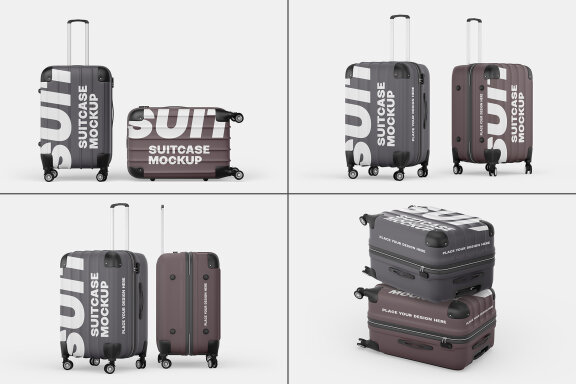 Travel Suitcase Mockup Set