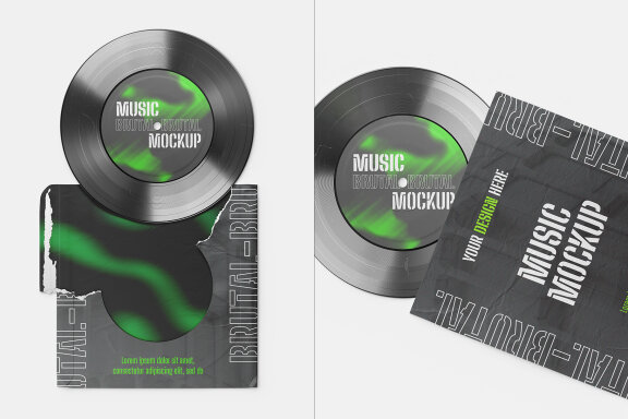 Vinyl Disc Mockup Set