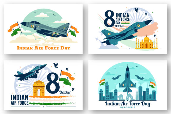 12 Indian Air Force Day Illustration