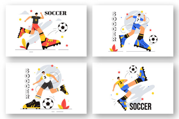 9 Soccer Sports Illustration